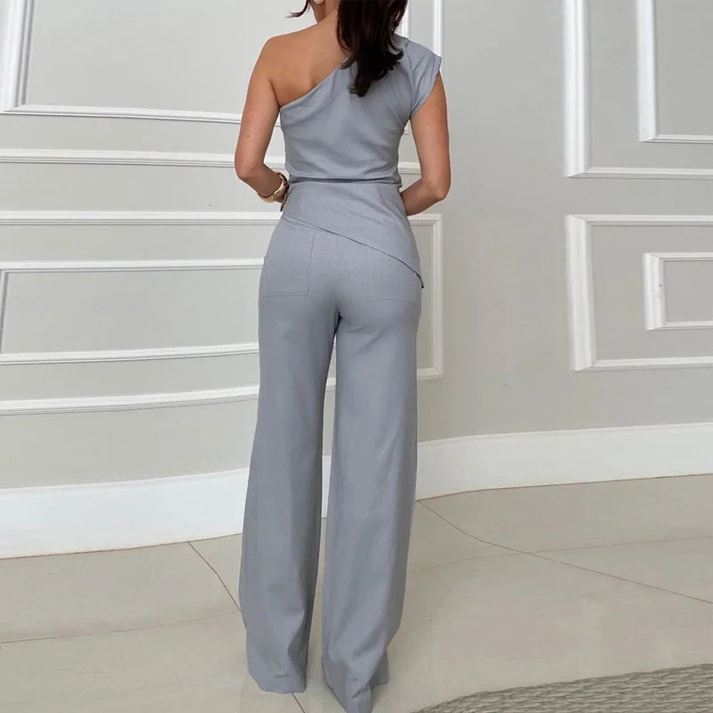Formal High Waist Slim Pants Two-piece Set