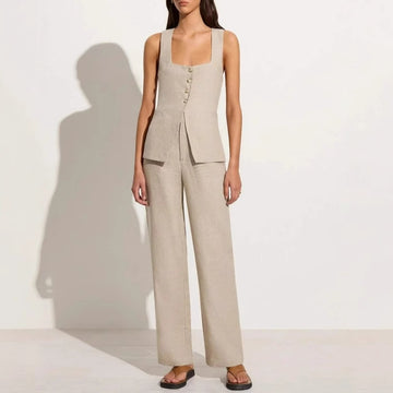 Formal Sleeveless Vest Top & Trousers