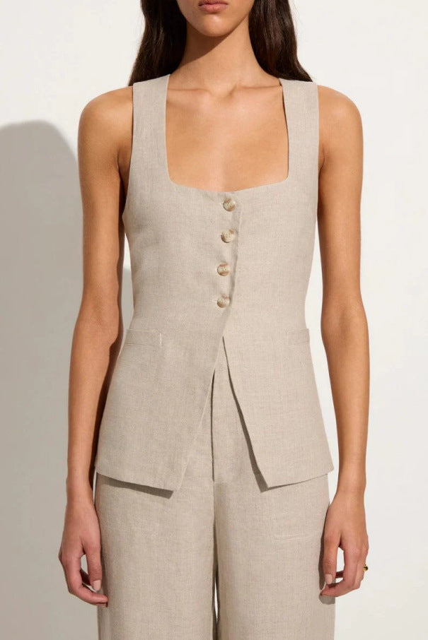 Formal Sleeveless Vest Top & Trousers