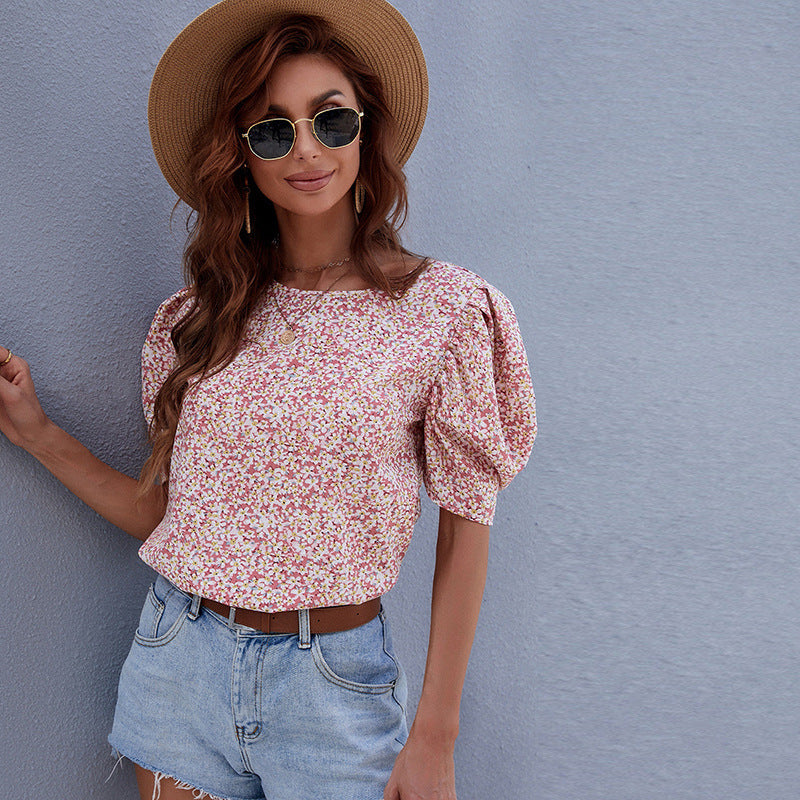 Temperament Printed Loose Long-sleeved  Tops